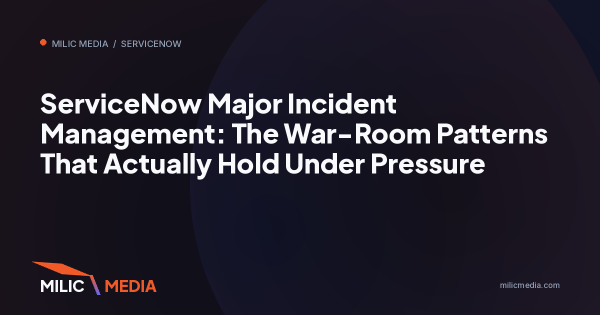 ServiceNow Major Incident Management: The War-Room Patterns That Actually Hold Under Pressure